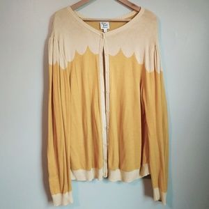 ModCloth Bea and Dot Yellow Scallop Cardigan